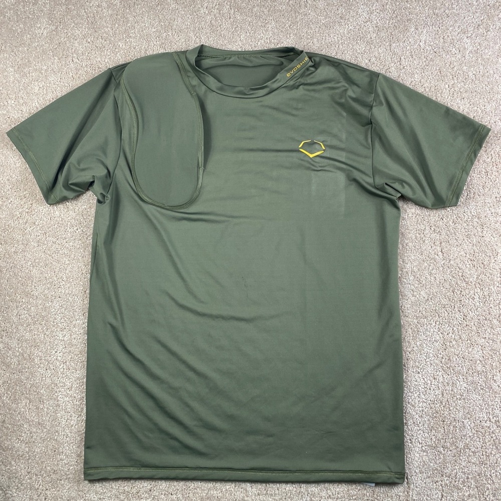 EvoShield Mens XL Olive Green Protective Shoulder Guard Shirt Short Sleeve Sport